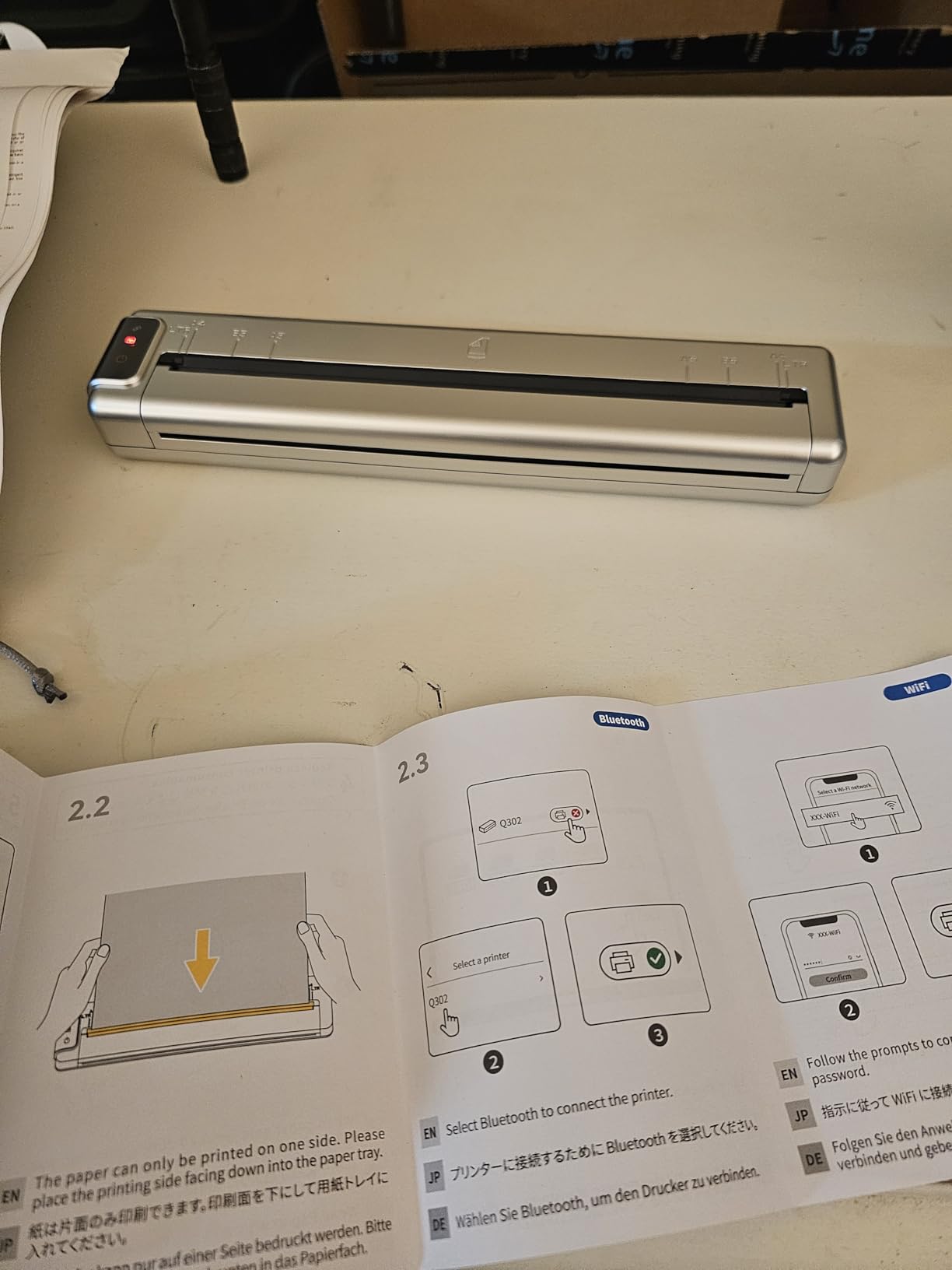 Phomemo Q302 Imprimante thermique A4 - Imprimante mobile pour les déplacements - Connexion via WiFi, Bluetooth et USB - Prise en charge du papier thermique A4 (210 x 297 mm), B5, A5 Phomemo Q302 Imprimante thermique A4 - Imprimante mobile pour les déplacements - Connexion via WiFi, Bluetooth et USB - Prise en charge du papier thermique A4 (210 x 297 mm), B5, A5