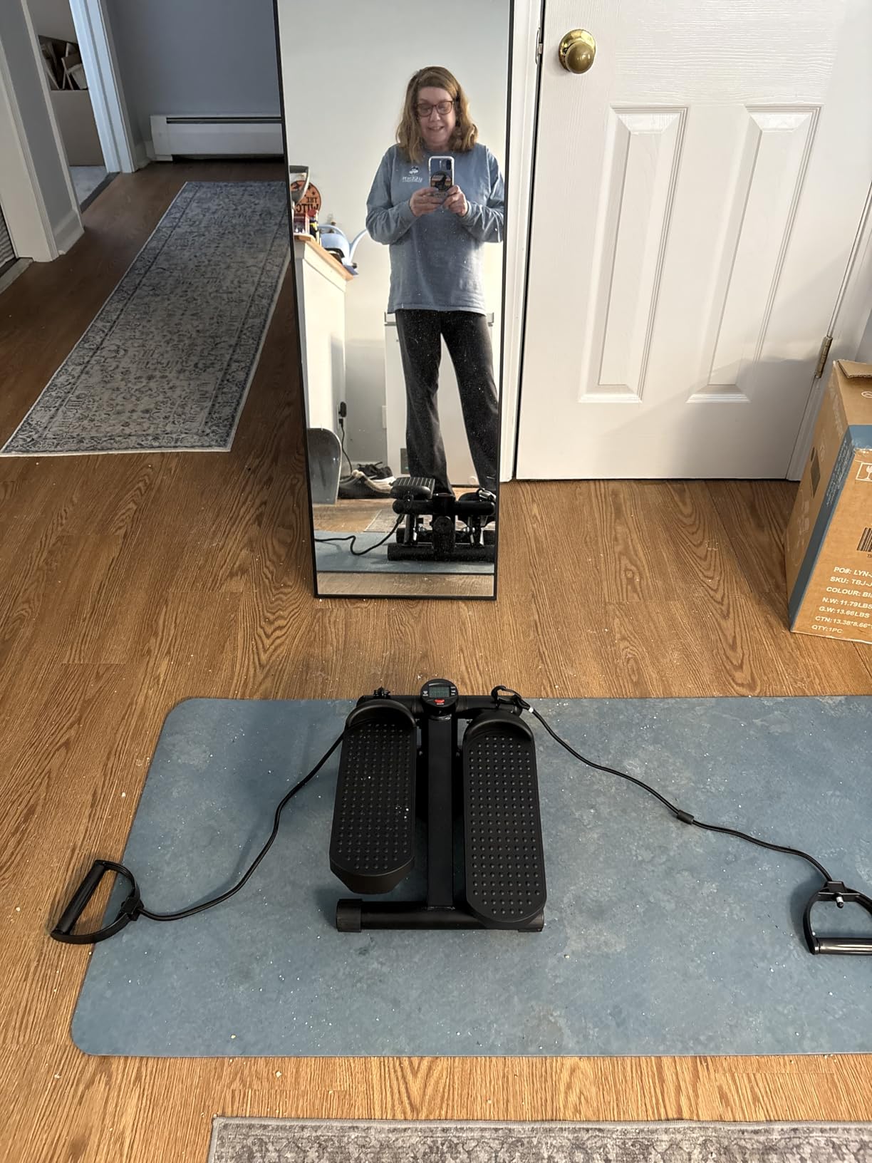 Customer using a Mini Stepper at home